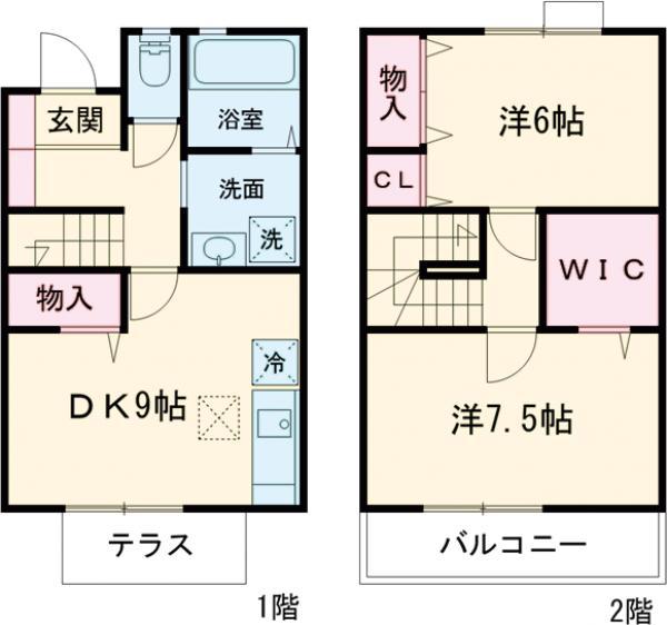 グランドソレーユⅢ(2LDK)の間取り写真