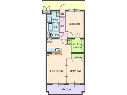 エスペランサA&K(2LDK/2階)の間取り写真