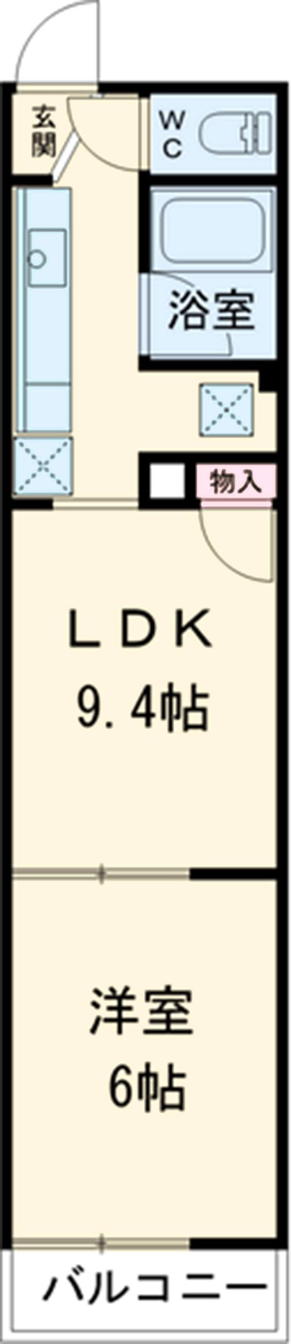 パステルグリーン(1LDK/2階)の間取り写真