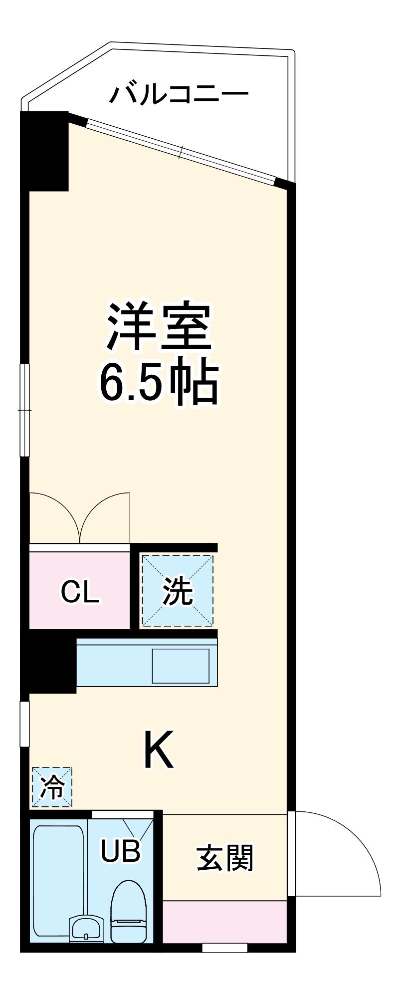 1001マンション(1K/3階)の間取り写真