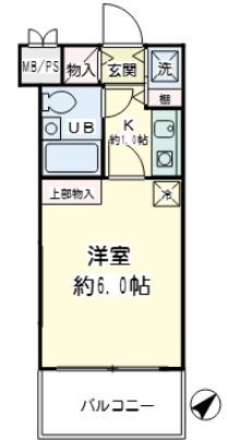 NICアーバンスピリッツ鶴見1(1K/5階)の間取り写真