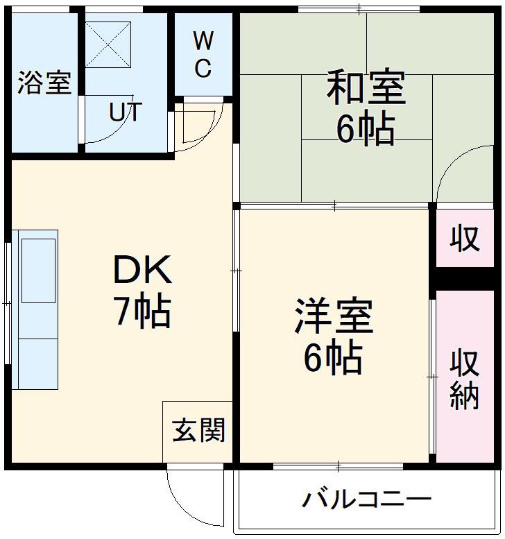 コーポ山本(2DK/2階)の間取り写真