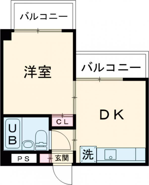 クレシータ用賀(1DK/3階)の間取り写真