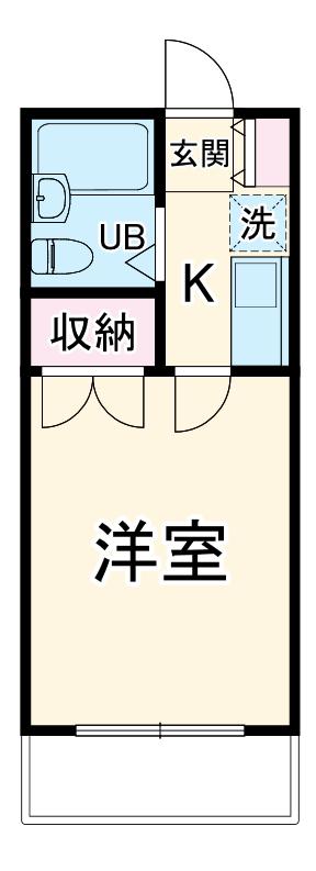 ヨーロピアン255洋光台(ワンルーム/1階)の間取り写真
