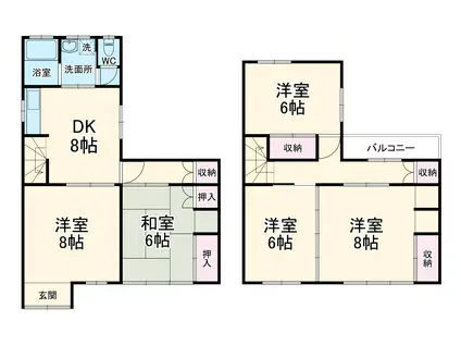 東海道本線 金谷駅 徒歩63分 2階建 築50年(5DK)の間取り写真