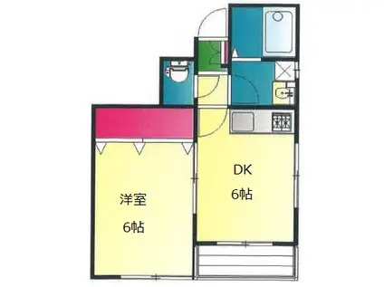 木村屋マンション(1DK/3階)の間取り写真