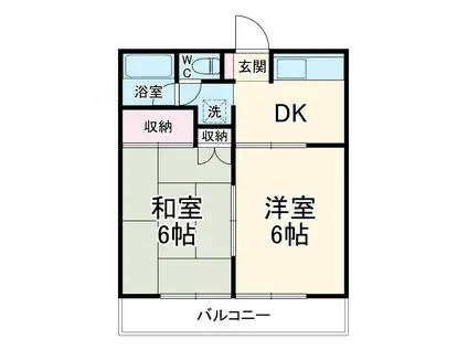 久喜サンハイツ(2DK/2階)の間取り写真