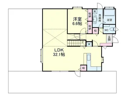 東海道本線 掛川駅 徒歩33分 1階建 築22年(1LDK)の間取り写真