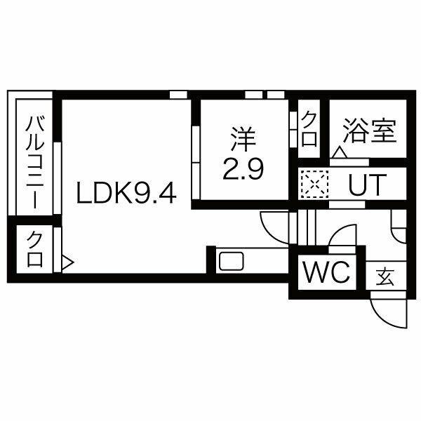 グランティックサンメゾン新瑞(1LDK/1階)の間取り写真