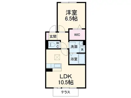 グランディール(1LDK/2階)の間取り写真