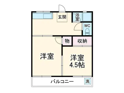 コーポ葉池(2DK/1階)の間取り写真