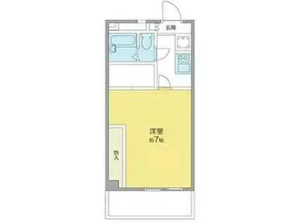 セナコーポ稲永(1K/2階)の間取り写真