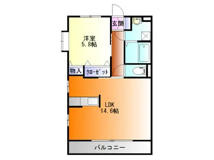 プリマ・クラッセ(1LDK/4階)の間取り写真