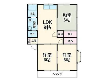 MIKASAⅠ(3LDK/2階)の間取り写真