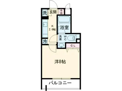 グランピア自由が丘(1K/1階)の間取り写真