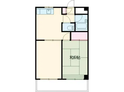 レジデンス東寺尾(2DK/1階)の間取り写真