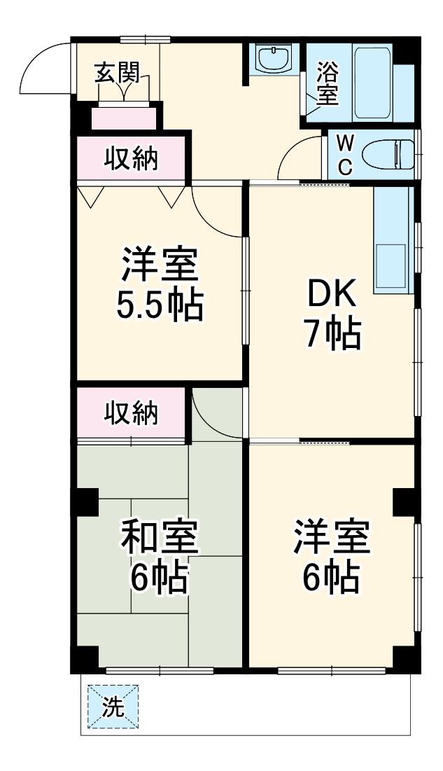 光コーポ堀之内NO1(3DK/2階)の間取り写真
