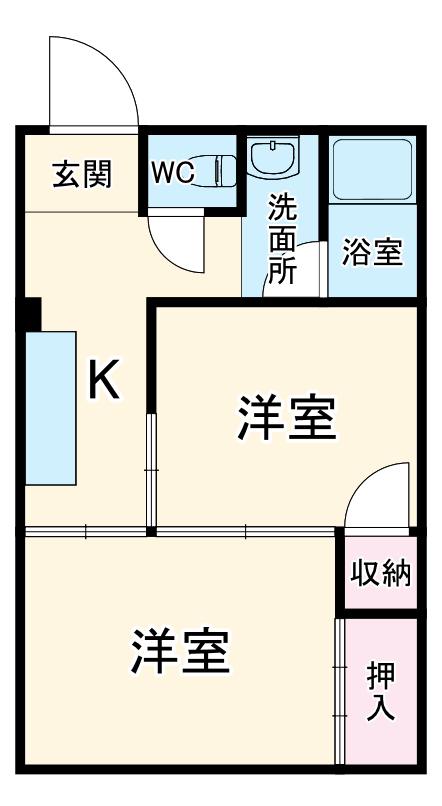 林ビル(ワンルーム/4階)の間取り写真