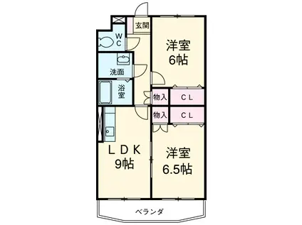 グロワール(2LDK/1階)の間取り写真
