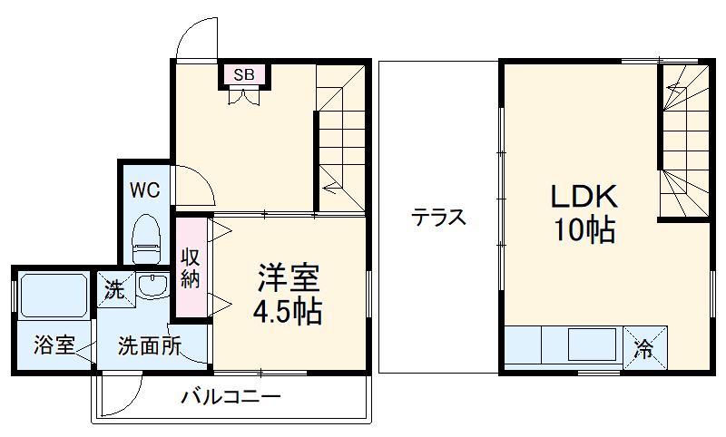 プランソレイユ(1LDK/4階)の間取り写真