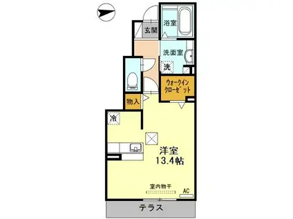 パークアヴェニュー(ワンルーム/1階)の間取り写真