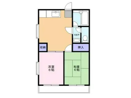 ロイヤルエクセレンスオガワ3(2DK/2階)の間取り写真