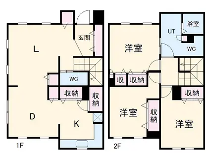 名古屋市名城線 総合リハビリセンター駅 徒歩11分 2階建 築21年(3LDK)の間取り写真