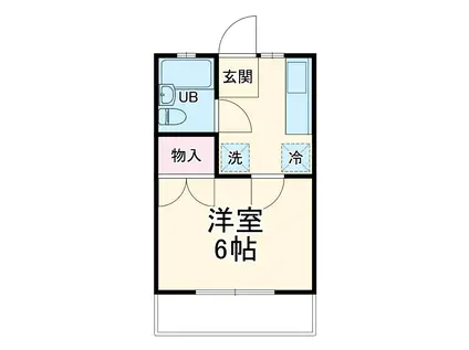 エクセランA(1K/1階)の間取り写真