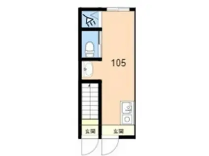 TOKYOβ四ツ木10(ワンルーム/1階)の間取り写真