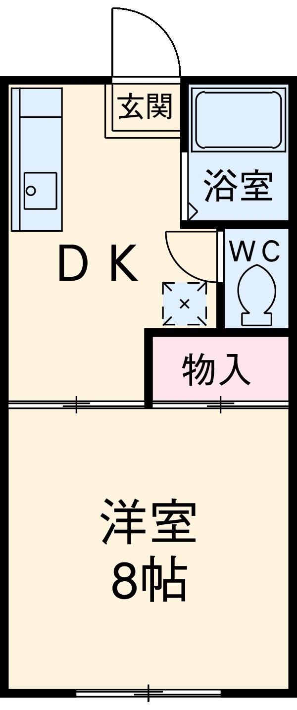 エスポワール(1DK/2階)の間取り写真