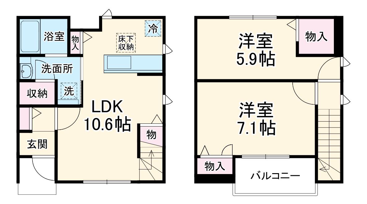 サンモール栄(2LDK)の間取り写真