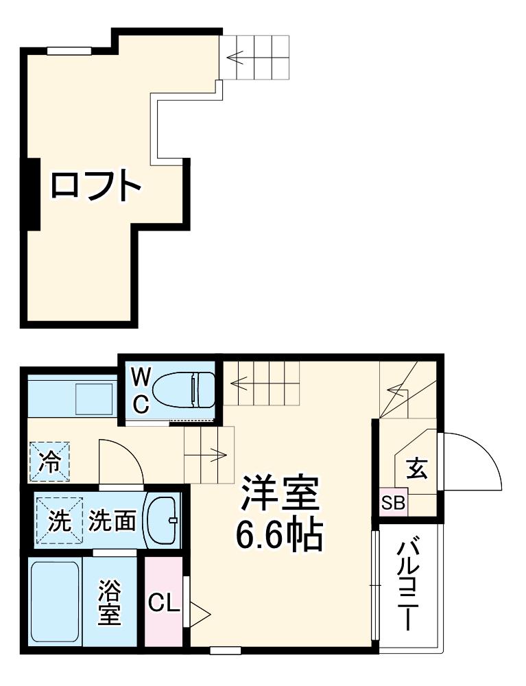 ウィンクルム新瑞橋(1K/1階)の間取り写真