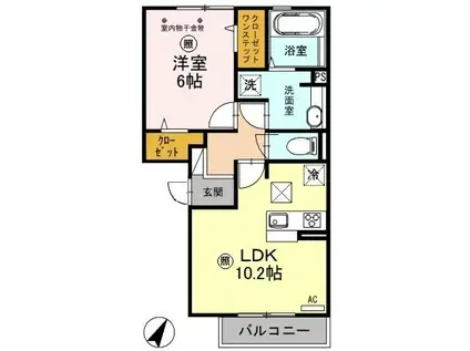 リーフハイツ(1LDK/1階)の間取り写真