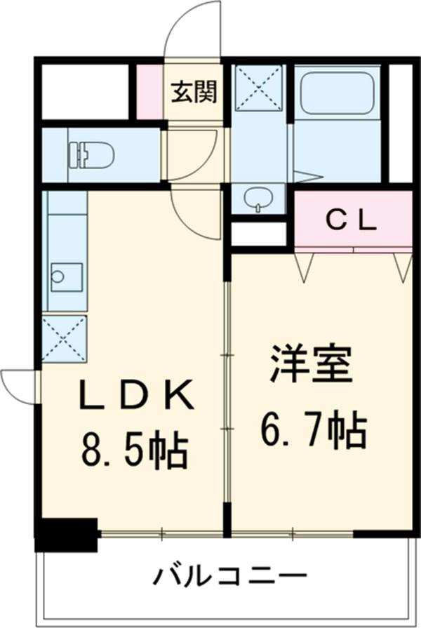 シティライツYATOMIDORI(1LDK/8階)の間取り写真