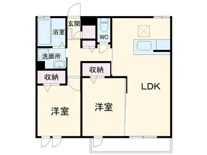 GRANCASAMIRA(2LDK/2階)の間取り写真