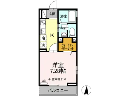 クレール水元(1K/2階)の間取り写真