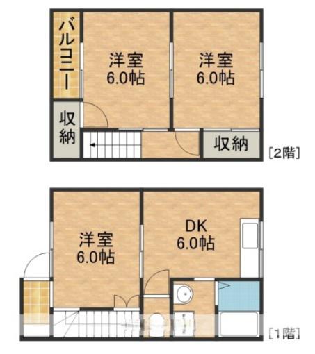 宮脇ハイツA(3DK)の間取り写真