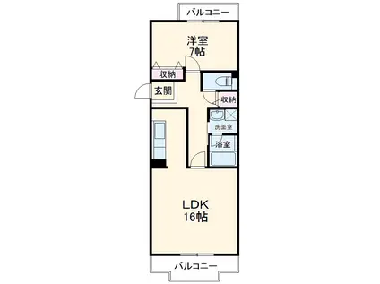 コーポレート与野本町18号(1LDK/4階)の間取り写真