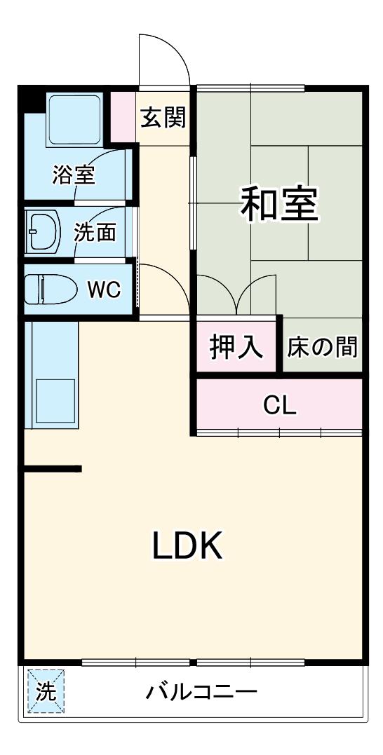 コーポ吉祥(1LDK/2階)の間取り写真