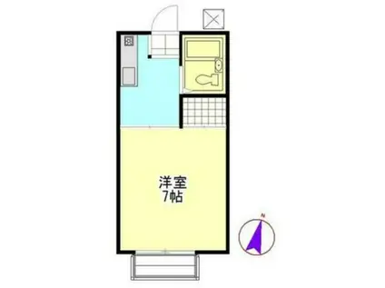 メゾンウエスト(1K/1階)の間取り写真