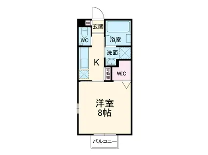 バスタ川原 西棟(1K/1階)の間取り写真