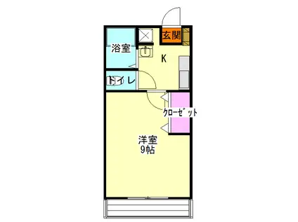 アルザスコスモス(1K/2階)の間取り写真