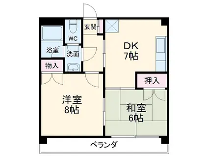 ヴィラ吉野(2DK/2階)の間取り写真