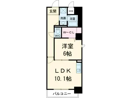 グランツ泉(1LDK/5階)の間取り写真