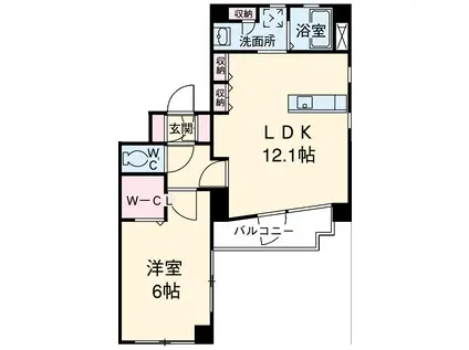 LIEBEN COURTⅡ(1LDK/3階)の間取り写真