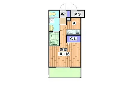 アクアプレイス京都西院(1K/2階)の間取り写真