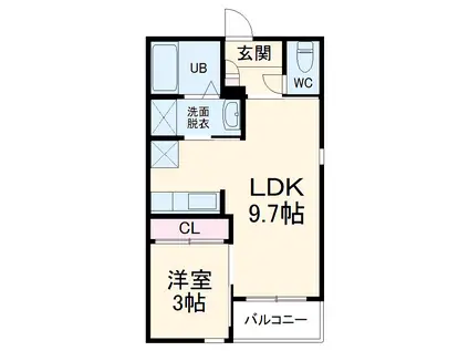 REGALEST ELE(1LDK/1階)の間取り写真