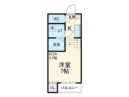 VILLA EMILIA(1K/2階)の間取り写真