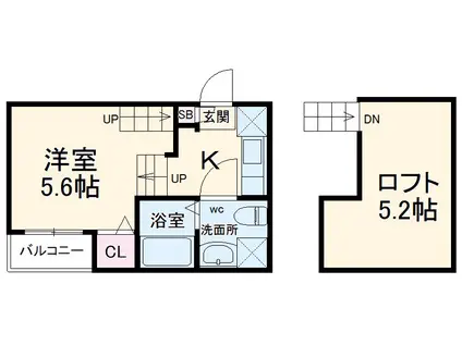 プラット(1K/1階)の間取り写真