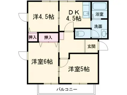 グランシャリオA(3DK/1階)の間取り写真